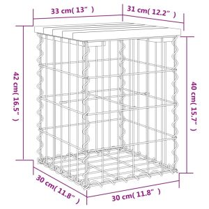 Градинска пейка дизайн габион 33x31x42 см дугласко дърво масив