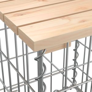 Градинска пейка габионен дизайн 83x44x42 см борово дърво масив