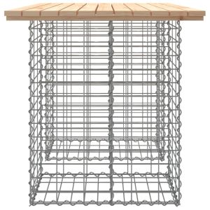 Градинска маса, дизайн от габион, 100x70x72 см, масивна дървесина, бор