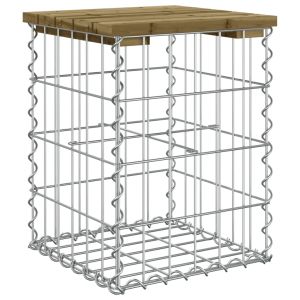 Градинска пейка габионен дизайн 33x31x42 см импрегниран бор