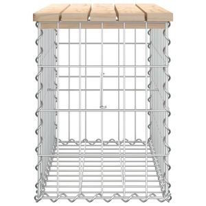 Градинска пейка дизайн габион 63x31,5x42 см борово дърво масив