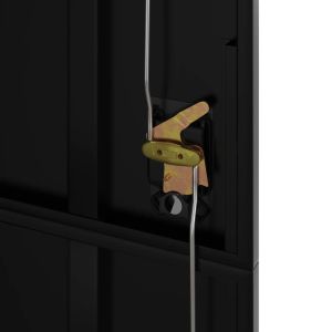 Шкаф за папки черен 90x40x200 см стомана