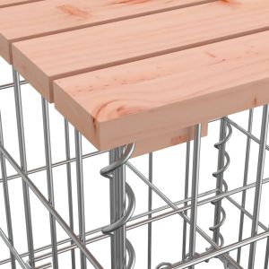 Градинска пейка габион 244x71x65,5 см дугласко дърво масив