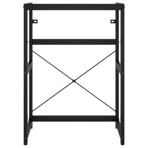 Рамка за мивка за баня с вграден умивалник, черна, желязна