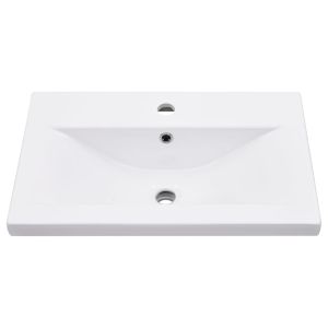 Рамка за мивка за баня с вграден умивалник, черна, желязна