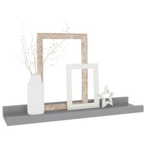 Стенни рафтове, 4 бр, сиви, 40x9x3 см