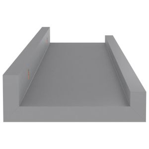 Стенни рафтове, 4 бр, сиви, 40x9x3 см