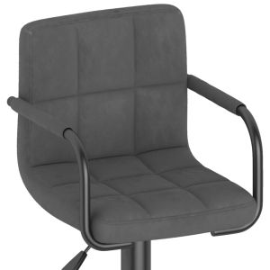 Бар табуретки, 2 бр, тъмносиви, кадифе