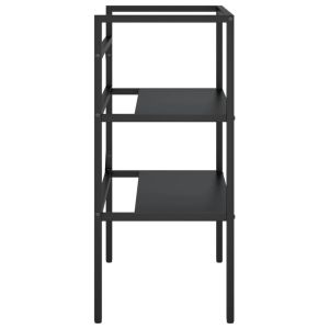 Рамка за мивка за баня, черна, 59x38x83 см, желязо