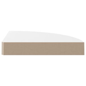 Плаващи ъглови рафтове, 4 бр., бяло, гланц, 25x25x3,8 см, MDF