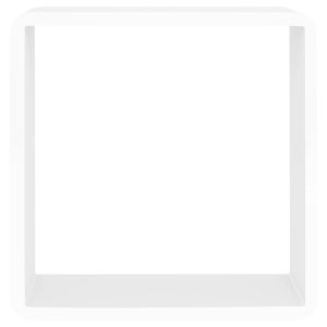 Стенни кубични рафтове, 3 бр, бели, МДФ