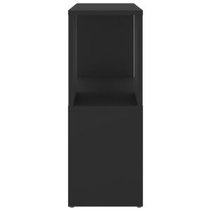 Шкаф библиотека, черен, 60x24x63 см, инженерно дърво