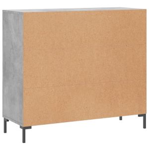 Сайдборд, бетонно сив, 90x34x80 см, инженерно дърво
