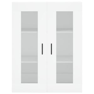 Стенни шкафове, 2 бр, бели, инженерно дърво