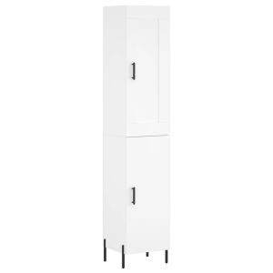 Висок шкаф, бял, 34,5x34x180 см, инженерно дърво