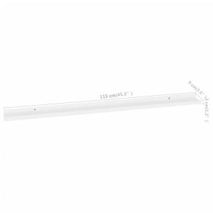 Стенни рафтове, 4 бр, бели, 115x9x3 см