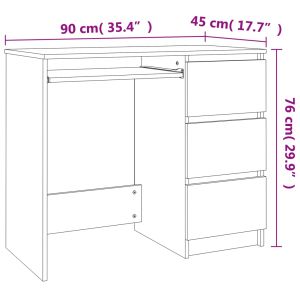 Бюро, дъб сонома, 90x45x76 см, инженерно дърво