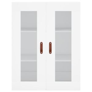 Висок шкаф, бял, 69,5x34x180 см, инженерно дърво