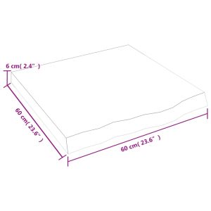 Стенен рафт светлокафяв 60x60x(2-6) см обработен масивен дъб