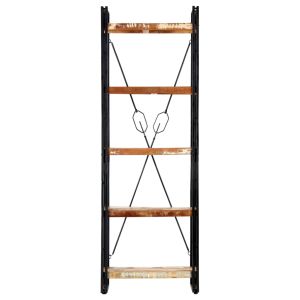 Библиотека с 5 рафта, 60x30x180 см, регенерирано дърво масив