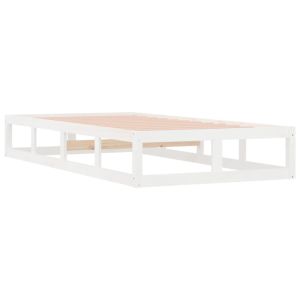 рамка за легло бяла 75x190 см Small Single дърво масив