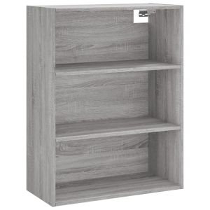 Висок шкаф, сив сонома, 69,5x32,5x180 см, инженерно дърво