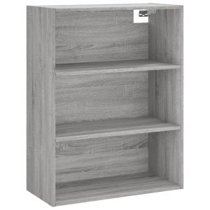 Висок шкаф, сив сонома, 69,5x32,5x180 см, инженерно дърво