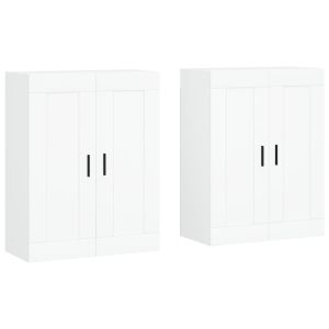 Стенни шкафове, 2 бр, бели, инженерно дърво