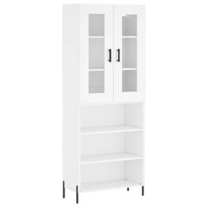 Висок шкаф, бял, 69,5x34x180 см, инженерно дърво