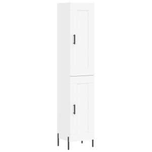 Висок шкаф, бял, 34,5x34x180 см, инженерно дърво