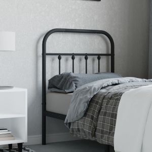 Метална резервна табла за легло, черна, 75 см