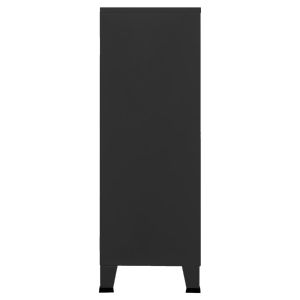 Индустриален скрин за съхранение, черен, 75x40x115 cм, метал