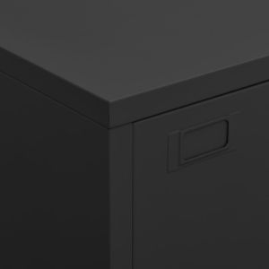 Индустриален скрин за съхранение, черен, 75x40x115 cм, метал