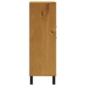 Висок шкаф със стъклени вратички FLAM 92x40x122,5 см бор масив