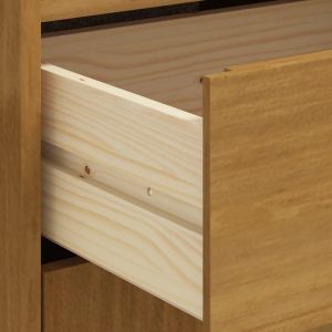 Висок шкаф със стъклени вратички FLAM 92x40x122,5 см бор масив