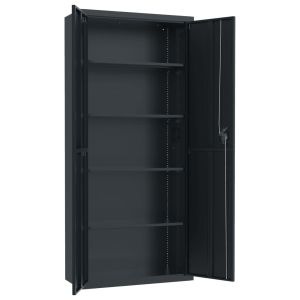Шкаф за папки антрацит 90x40x200 см стомана