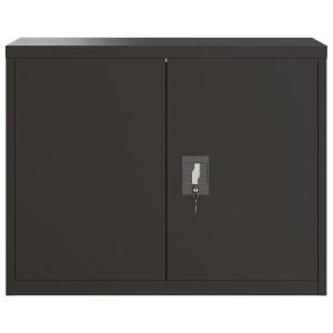 Шкаф за папки черен 90x40x70 см стомана