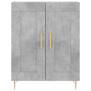 Висок шкаф, бетонно сив, 69,5x34x180 см, инженерно дърво