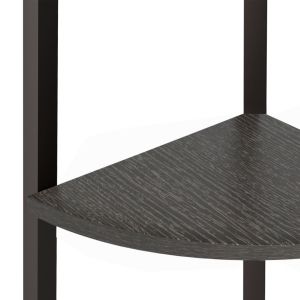 Ъглова етажерка с 4 рафта черна 45,5x31,5x150 см