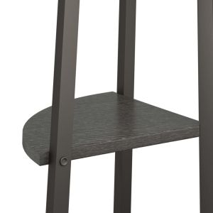 Ъглова етажерка с 4 рафта черна 45,5x31,5x150 см