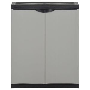 Градински контейнер за отпадъци, сиво и черно, 68x40x85 см, PP