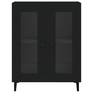 Сайдборд, черен, 69,5x34x90 см, инженерно дърво