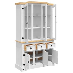 Висок шкаф Corona, бял, 112x43x196 см, мексикански бор масив