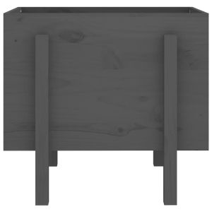 Градински сандък, сив, 62x50x57 см, бор масив