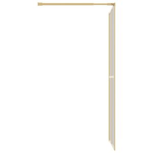 Стена за душ с прозрачно ESG стъкло, златиста, 90x195 см