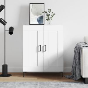 Сайдборд, бял, 69,5x34x90 см, инженерно дърво