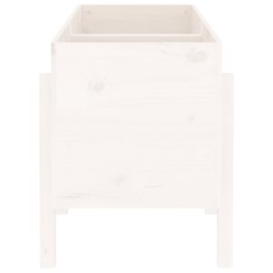 Градинско повдигнато легло, бяло, 121x50x57 см, бор масив