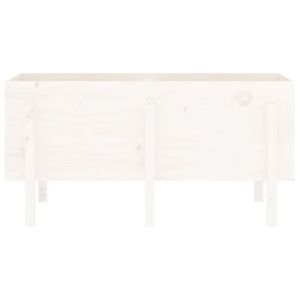 Градинско повдигнато легло, бяло, 121x50x57 см, бор масив