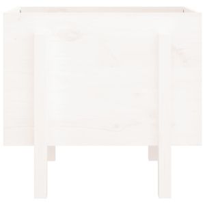 Градински сандък, бял, 62x50x57 см, бор масив