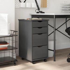 Шкаф с чекмеджета на колелца MOSS, сив, бор масив